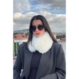 mollycrush Premium Suni Kürk Boyunluk, Standart, TYC2DE454E31AAE602, Beyaz, kadın