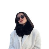 mollycrush Premium Suni Kürk Boyunluk, Standart, TYC2DE454E31AAE602, Siyah, kadın