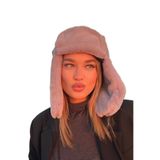 mollycrush Suni Kürk Peluş Tüylü Elit Ponponlu Şapka Bere, Standart, mollyponponlusapka, Gri, Kadın