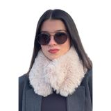mollycrush Suni Kürk Yumuşak Boyunluk Premium Mıktanıslı Kışlık Peluş Boyunluk, Standart, mollyboyunlukmıknatıslıkurk, Bej, Kadın