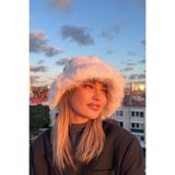 mollycrush Suni Kürklü Peluş Bucket Kalpak Şapka Luxury Rus Slav Tarzı, Standart, kısatuylubucketsapka, Beyaz, Kadın