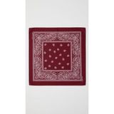 Mollycrush Unisex Bej Şal Desenli Pamuklu Bandana Boyunluk Saç Bandı ve Outdoor Fular - Standart - Bordo
