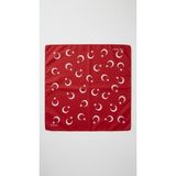 Mollycrush Unisex Kırmızı Ay Yıldız Desenli Pamuklu Kare Bandana Fular ve Saç Aksesuarı - Standart
