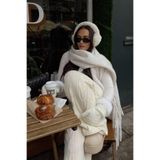 mollycrush Unisex Pamuklu Yumuşak Atkı Şal, Standart, Pamuklu Yumuşak Atkı, Krem, üniseks-yetişkin