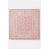 Mollycrush Unisex Pudra Pembe Şal Desenli Pamuklu Bandana Boyunluk Saç Bandı ve Outdoor Fular - Standart - Pudra - Pembe