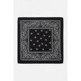 Mollycrush Unisex Siyah Şal Desenli Pamuklu Bandana Boyunluk Saç Bandı ve Outdoor Fular - Standart