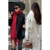 mollycrush Yılbaşı Temalı Pamuklu İkili Atkı Şal, Standart, Kırmızı Beyaz Pamuklu İkili Atkı Şal, Kırmızı ve Beyaz, kadın