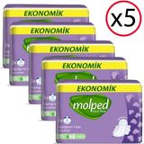 Molped Eko 20 Li 5 Adet Normal Kanatlı Hijyenik Ped Sızıntılara Karşı Mükemmel Koruma - 1
