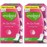 Molped Günlük Ped Her Gün Ferahlık Ince 60 Adet x 2 Paket Toplam 120 Adet