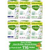 Molped Hijyenik Ped Pure & Soft Gece – Uzun – Normal 6 Paket