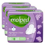 Molped Maxi Thick Normal Günlük Ped (1 x 10 Adet) (3 paketi)