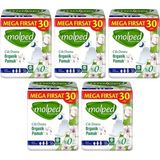 Molped Pure Soft 30'lu Gece Ultra Pedler 5 Paket Cilt Dostu Organik Pamuk ile Gün Boyu Konfor