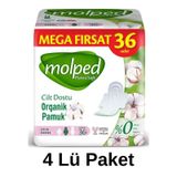 Molped Pure & Soft 4'lü 144 Adet Uzun Ultra Hijyenik Ped