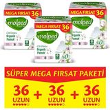 Molped Pure Soft Mega Fırsat 36 Lı x 3 Adet Uzun Ultra Hijyenik Pedler Cilt Dostu ve Rahat