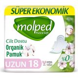 Molped Pure Soft Uzun 18'li Süper Ekonomi Hijyenik Ped Cilt Dostu Özellikler - a