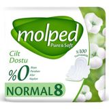 Molped Pure&Soft 8 Adet Normal Hijyenik Ped Nefes Alabilen Yüzey ile Yumuşaklık Sunar