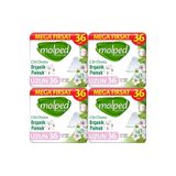 Molped Pure&Soft Hijyenik Ped Uzun, Organik Pamuk, 144 Adet (4 Paket x 36)