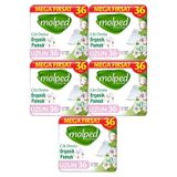 Molped Pure&Soft Hijyenik Ped Uzun, Organik Pamuk, 180 Adet (5 Paket x 36)