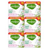 Molped Pure&Soft Hijyenik Ped Uzun, Organik Pamuk, 216 Adet (6 Paket x 36)