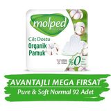 Molped Pure&Soft Normal Hijyenik Ped 92 Adet Cilt Dostu Organik Pamuk Özellikleri ile Mega Fırsat - 1