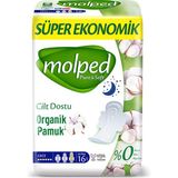 Molped Pure&Soft Süper Gece Hijyenik Ped 16 Adet (3 Adet) Cilt Dostu Pamuksu Yüzey