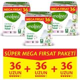 Molped Pure&Soft Uzun Süper Mega Paket 3x36 Adet Hijyenik Ped