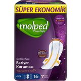 Molped Super Night Hijyenik Ped Ekonomik Paket Gece 16'lı 2'li Ekonomik Paket - 2 Adet