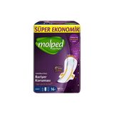 Molped Super Night Hijyenik Ped Ekonomik Paket Gece 16'Lı 2'Li Ekonomik Paket