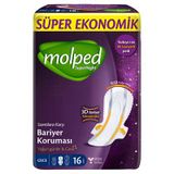 Molped Super Night Hijyenik Ped Ekonomik Paket Gece 16'Lı 8'Li Avantaj Paketi
