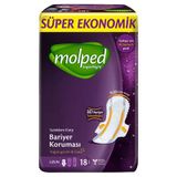 Molped Super Night Hijyenik Ped Ekonomik Paket Uzun 18 Li Gece Koruma 5'Li Avantaj Paketi
