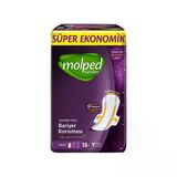 Molped Super Night Hijyenik Ped Ekonomik Paket Uzun 18 Li Gece Koruma