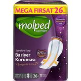 Molped Süper Night Hijyenik Ped Süper Gece 26 Adet Mega Fırsat Pk