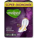Molped Supernight 14'lü Önü Uzun Süper Gece Ped Gün Boyu Konfor ve Sızıntı Önleyici Teknoloji