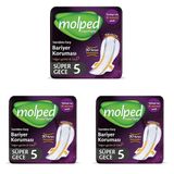 Molped Supernight Hijyenik Ped Gece 5 Adet (3 paketi)