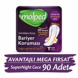 Molped Supernight Mega Hijyenik Ped Gece 30 lu x 3 Adet