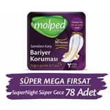 Molped Supernight Mega Hijyenik Ped Süper Gece 26 lı x 3 Adet