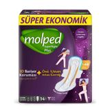 Molped Supernight Önü Uzun Süper Gece Plus 14'lü Hijyenik Ped