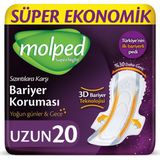 Molped Supernight Uzun Süper 20 Adet Hijyenik Ped Gün Boyu Konfor ve Sızıntı Önleyici Teknoloji