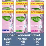 Molped Ultra Anatomik Hijyenik Ped S.Eko Gece 32 Adet Normal 48 Adet Uzun 40 Adet