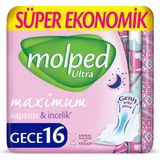 Molped Ultra Gece Ped 16 Adet Sızıntı Önleyici Teknoloji ile Gün Boyu Konfor Sağlar
