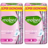 Molped Ultra Hijyenik Ped Anatomik Uzun Süper Ekonomik 20 Adet 2li paket