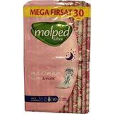 Molped Ultra Mega Gece 30'lu Sızıntı Önleyici Teknoloji ile Gün Boyu Konfor Sağlayan Pedler
