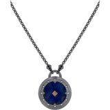 Molu Legend Lapis Lazuli Siyah Pırlantalı 925 Ayar Gümüş Erkek Kolye - Standart