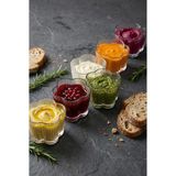 Molvea 6'lı Yonca Formlu Şeffaf Cam Kase Seti & Şık Reçellik ve Sosluk Sunum Gereci (100 Ml) - 6 Adet