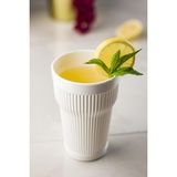 Molvea Akrilik 6'lı Uzun Bardak & Su Meşrubat Bardağı 400 ml ( Cam Değildir ) - Beyaz