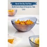 Molvea Akrilik Barok Orta Boy Oval 1,6 Litre Meyve & Salata Kasesi & Karıştırma Kabı - Lacivert