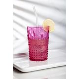 Molvea Akrilik Pembe Tekli Kısa Bardak & Su Meşrubat Kahve Yanı Bardağı 400 ml ( Cam Değildir )