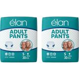 Moly Elan - Hasta Bezi Külotlu Small 30 Adet - 2 Paket - Beyaz - Mavi - 4 - 7 Yaş