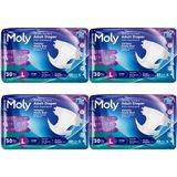 Moly Large Beden Bel Bantlı Hasta Bezi 120'li Tekstil Yüzeyli Yetişkin Kullanım İçin