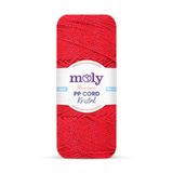 Moly PP Cord Kristal Simli Polyester Makrome El Örgü İpi 200 gr 100 Kırmızı